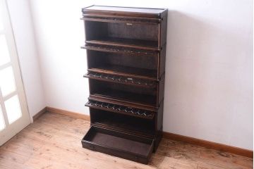 アンティーク家具　イギリスアンティーク グローブヴェルニッケ社製 高級スタッキングブックケース(本箱)(3)