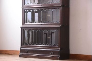 アンティーク家具　イギリスアンティーク グローブヴェルニッケ社製 高級スタッキングブックケース(本箱)(3)