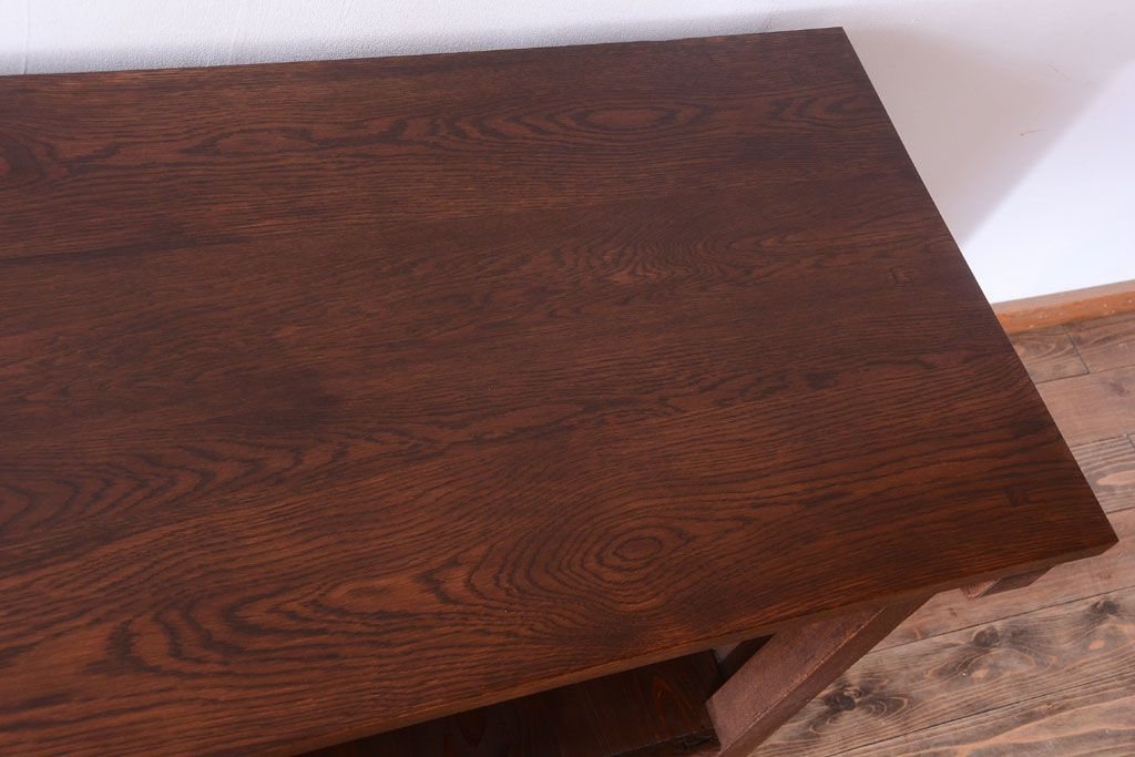 レトロ家具　アンティーク　特大サイズ　昭和レトロな木製作業台(カウンターテーブル)