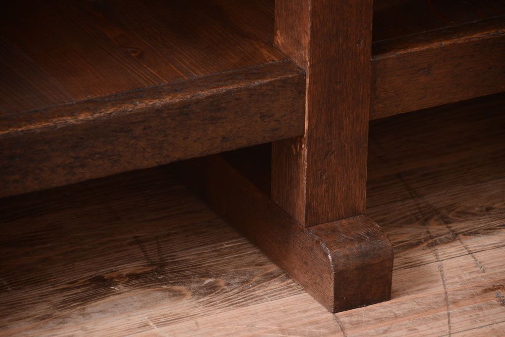 レトロ家具　アンティーク　特大サイズ　昭和レトロな木製作業台(カウンターテーブル)