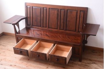 中古美品　松本民芸家具　羽根付ベンチ