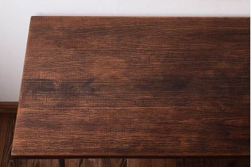 アンティーク家具　古材 大判一枚板!アンティークの鉄脚テーブル(作業台、机)