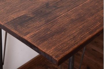 アンティーク家具　古材 大判一枚板!アンティークの鉄脚テーブル(作業台、机)