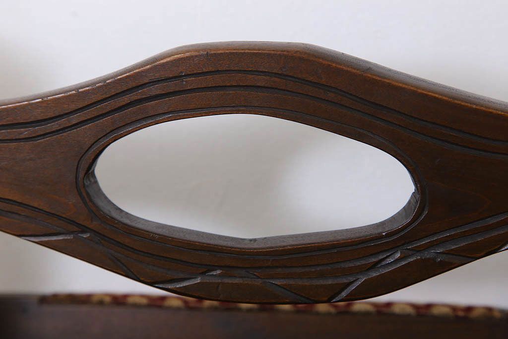 アンティーク雑貨　和製アンティーク　古い木の彫刻入りマガジンラック