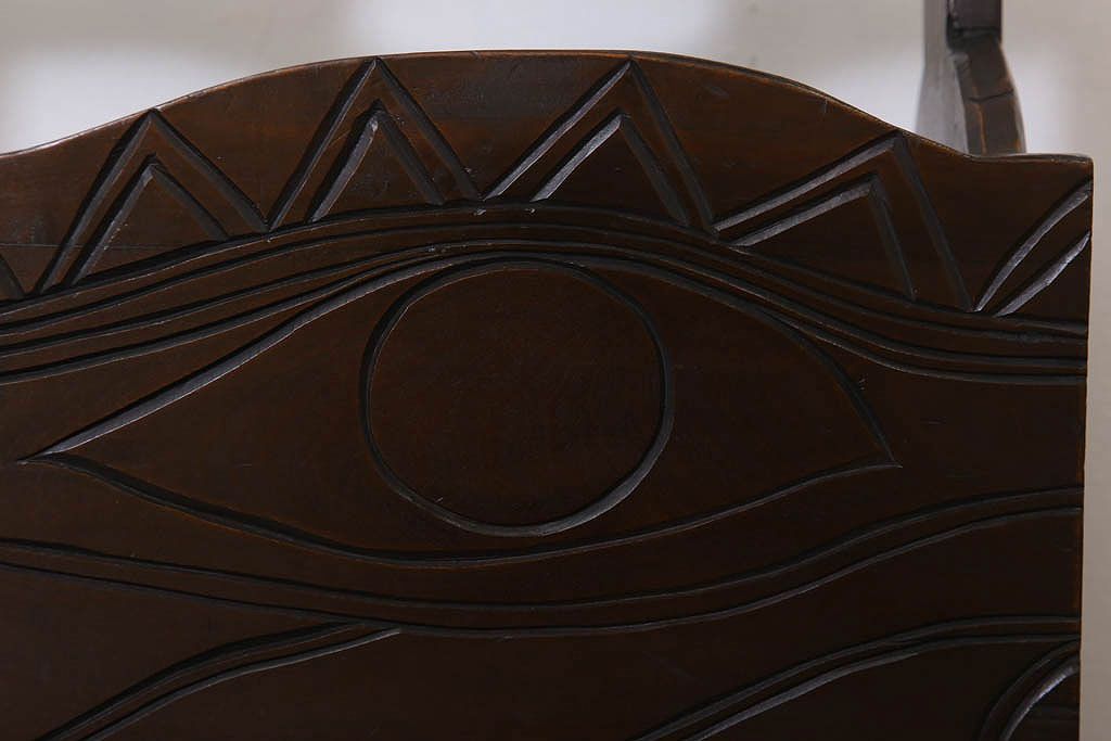 アンティーク雑貨　和製アンティーク　古い木の彫刻入りマガジンラック