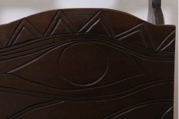 アンティーク雑貨　和製アンティーク　古い木の彫刻入りマガジンラック