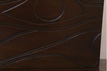 アンティーク雑貨　和製アンティーク　古い木の彫刻入りマガジンラック