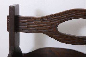 アンティーク雑貨　和製アンティーク　古い木の彫刻入りマガジンラック