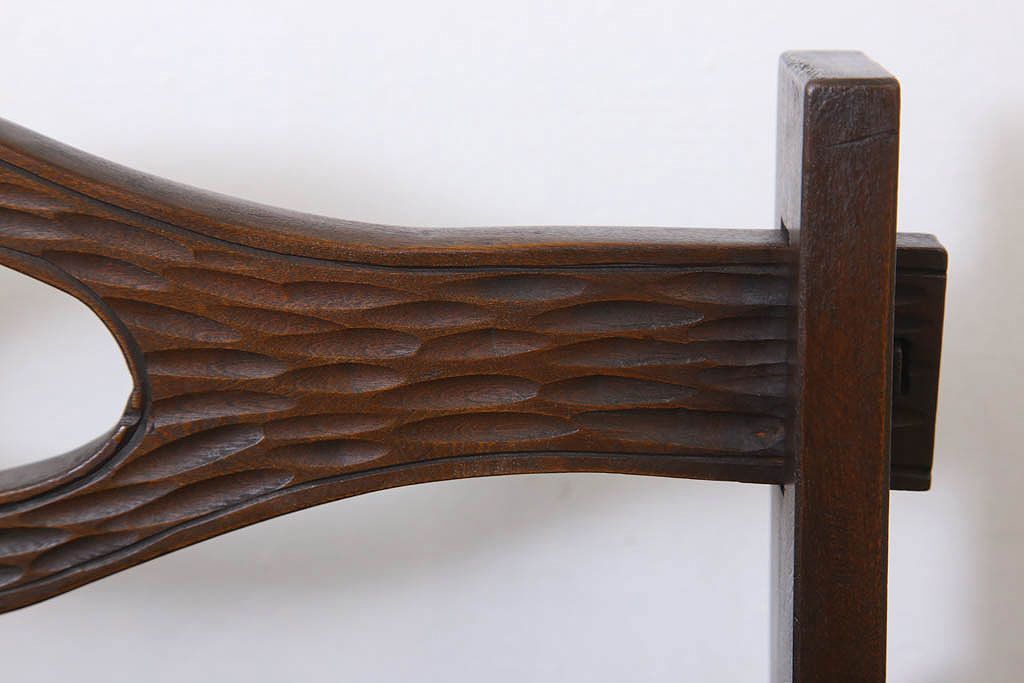 アンティーク雑貨　和製アンティーク　古い木の彫刻入りマガジンラック