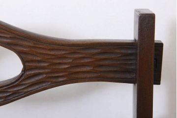 アンティーク雑貨　和製アンティーク　古い木の彫刻入りマガジンラック