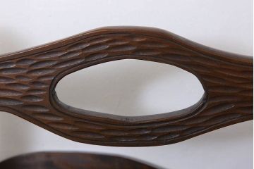 アンティーク雑貨　和製アンティーク　古い木の彫刻入りマガジンラック