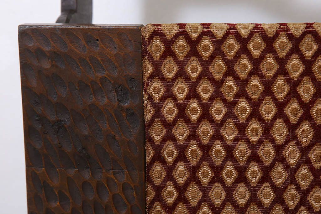 アンティーク雑貨　和製アンティーク　古い木の彫刻入りマガジンラック