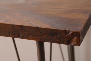 アンティーク家具　古材天板一枚板!アンティーク鉄脚テーブル(作業台、机)(1)