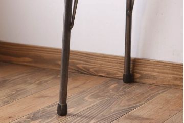 アンティーク家具　古材天板一枚板!アンティーク鉄脚テーブル(作業台、机)(1)