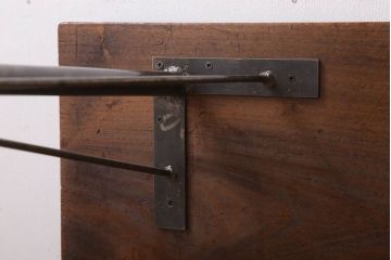 アンティーク家具　古材天板一枚板!アンティーク鉄脚テーブル(作業台、机)(1)