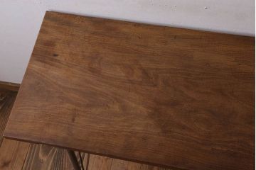 アンティーク家具　古材天板一枚板!アンティーク鉄脚テーブル(作業台、机)(2)