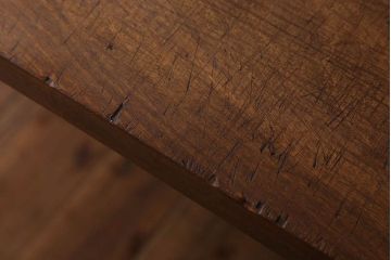 アンティーク家具　古材天板一枚板!アンティーク鉄脚テーブル(作業台、机)(2)