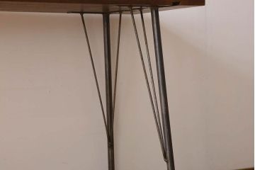 アンティーク家具　古材天板一枚板!アンティーク鉄脚テーブル(作業台、机)(2)