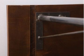 アンティーク家具　古材天板一枚板!アンティーク鉄脚テーブル(作業台、机)(2)