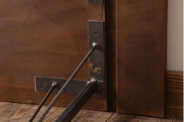 アンティーク家具　古材天板一枚板!アンティーク鉄脚テーブル(作業台、机)(2)