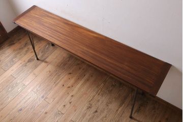 アンティーク家具　古材天板!アンティーク鉄脚テーブル(作業台、机)(3)