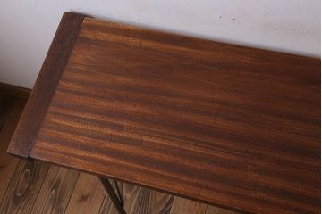 アンティーク家具　古材天板!アンティーク鉄脚テーブル(作業台、机)(3)