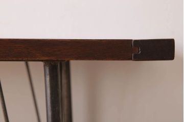 アンティーク家具　古材天板!アンティーク鉄脚テーブル(作業台、机)(3)