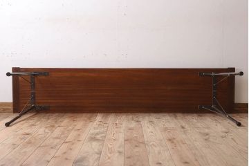 アンティーク家具　古材天板!アンティーク鉄脚テーブル(作業台、机)(3)