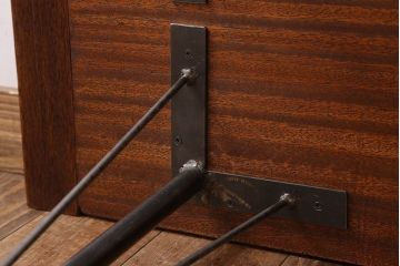 アンティーク家具　古材天板!アンティーク鉄脚テーブル(作業台、机)(3)