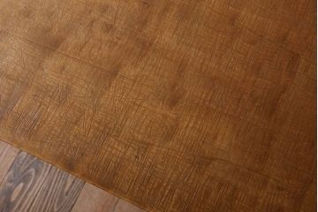 アンティーク家具　古材一枚板天板のアンティーク鉄脚テーブル(作業台、机)(2)