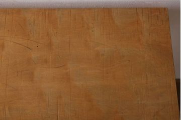 アンティーク家具　古材一枚板天板のアンティーク鉄脚テーブル(作業台、机)(2)