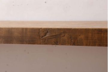 アンティーク家具　古材一枚板天板のアンティーク鉄脚テーブル(作業台、机)(2)