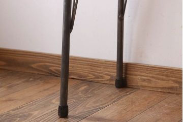 アンティーク家具　古材一枚板天板のアンティーク鉄脚テーブル(作業台、机)(2)