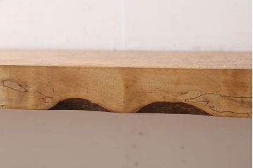 アンティーク家具　古材一枚板天板のアンティーク鉄脚テーブル(作業台、机)(2)