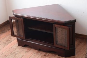 中古美品　松本民芸家具　特注品　コーナーローキャビネット