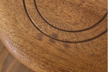 アンティーク家具　ラワン材製　和製アンティークのシンプルな丸スツール(1)