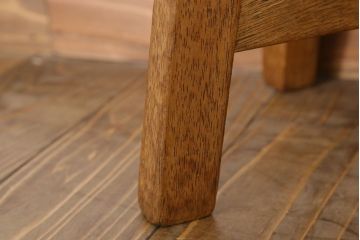 アンティーク家具　ラワン材製　和製アンティークのシンプルな丸スツール(2)