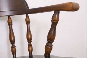 中古美品　飛騨産業　キツツキマーク　クッション付きビンテージアームチェア(2)