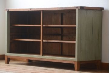 アンティーク家具　大正〜昭和期　アンティークペイント　古い木のカウンターテーブル