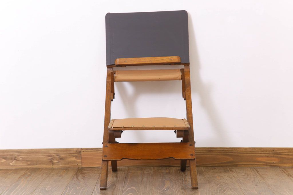 アンティーク家具　和製アンティーク　古い木製の折り畳み学習机