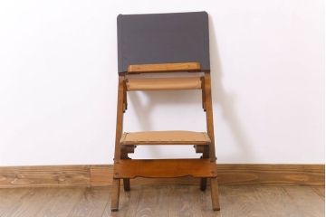 アンティーク家具　和製アンティーク　古い木製の折り畳み学習机