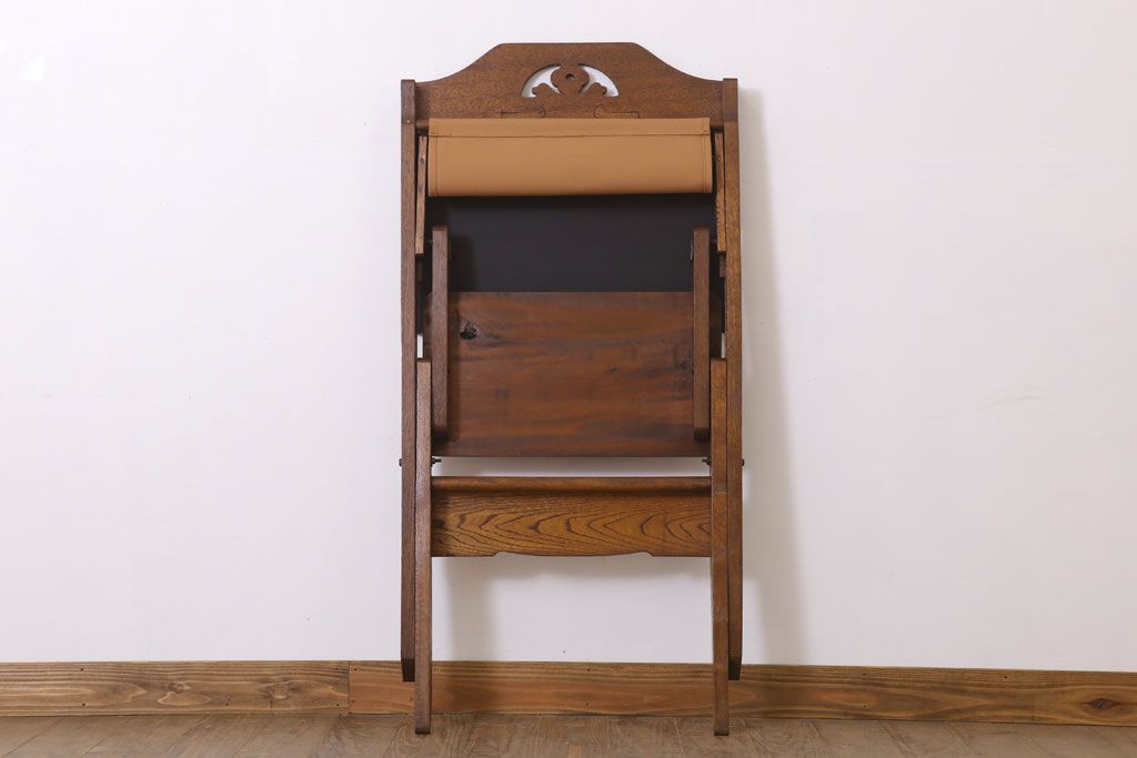 アンティーク家具　和製アンティーク　古い木製のリーディングデスク(折りたたみ式学習机)(2)