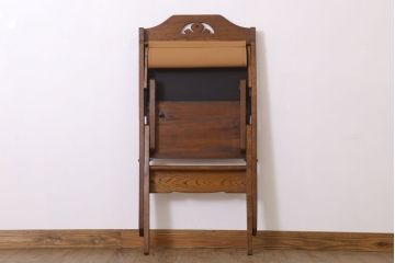 アンティーク家具　和製アンティーク　古い木製のリーディングデスク(折りたたみ式学習机)(2)