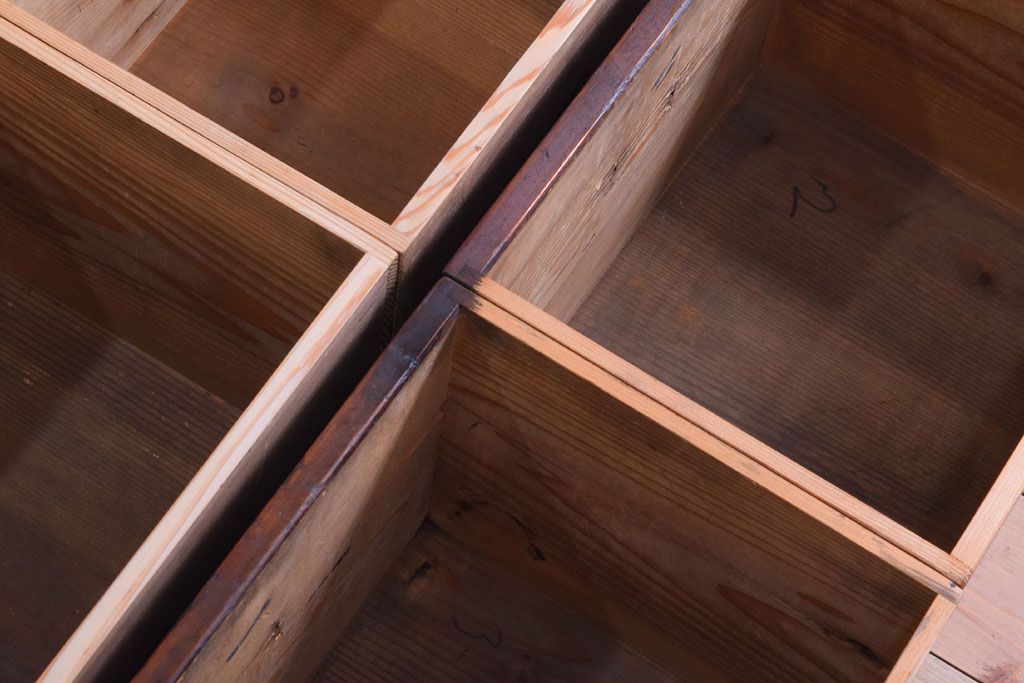 【K様ご成約済・ご決済用】大正昭和期!古い木製の薄型ローチェスト(ローボード)