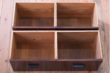 【K様ご成約済・ご決済用】大正昭和期!古い木製の薄型ローチェスト(ローボード)