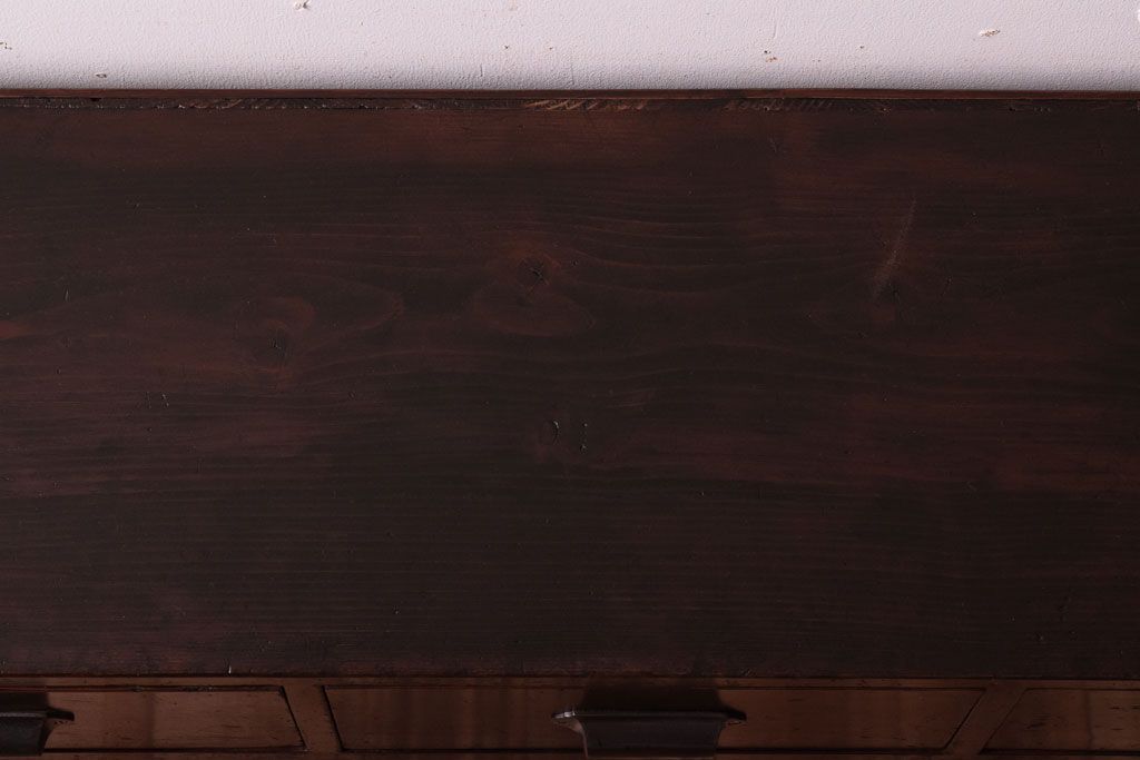 【K様ご成約済・ご決済用】大正昭和期!古い木製の薄型ローチェスト(ローボード)