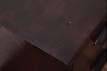 【K様ご成約済・ご決済用】大正昭和期!古い木製の薄型ローチェスト(ローボード)