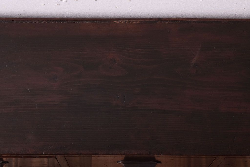 【K様ご成約済・ご決済用】大正昭和期!古い木製の薄型ローチェスト(ローボード)