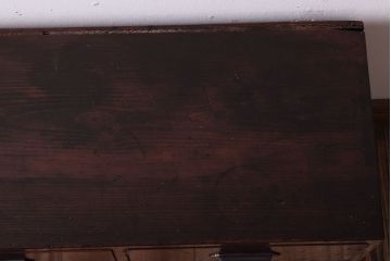 【K様ご成約済・ご決済用】大正昭和期!古い木製の薄型ローチェスト(ローボード)