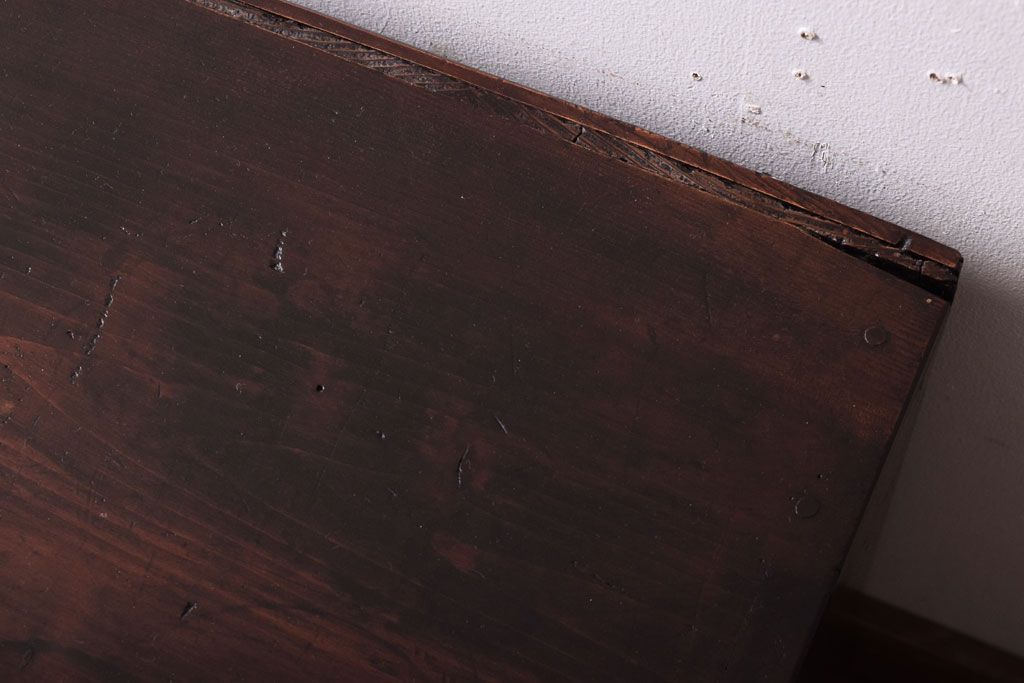 【K様ご成約済・ご決済用】大正昭和期!古い木製の薄型ローチェスト(ローボード)